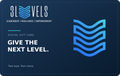 3LEVELS digital gift card in navy with the blue and turquoise wave logo and Give the Next Level message