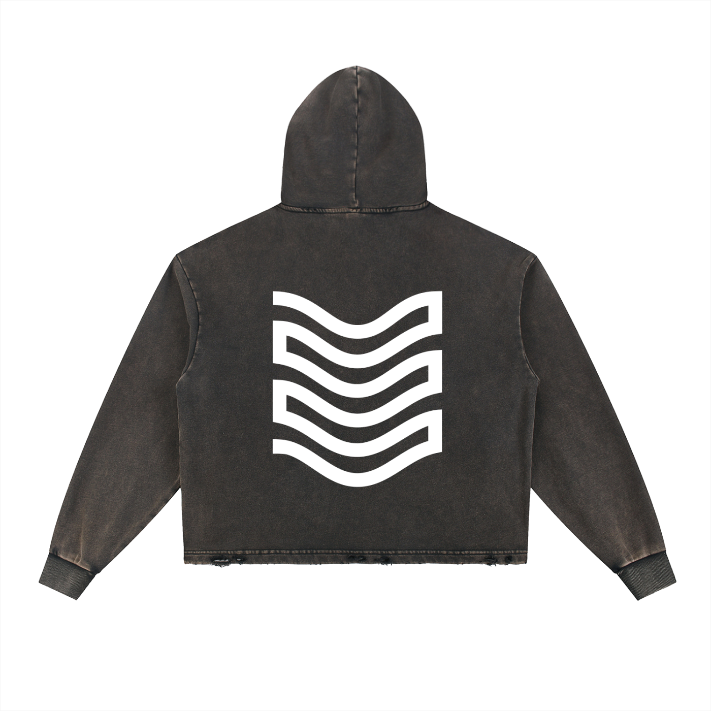 Vintage Washed Frayed-Hem Hoodie